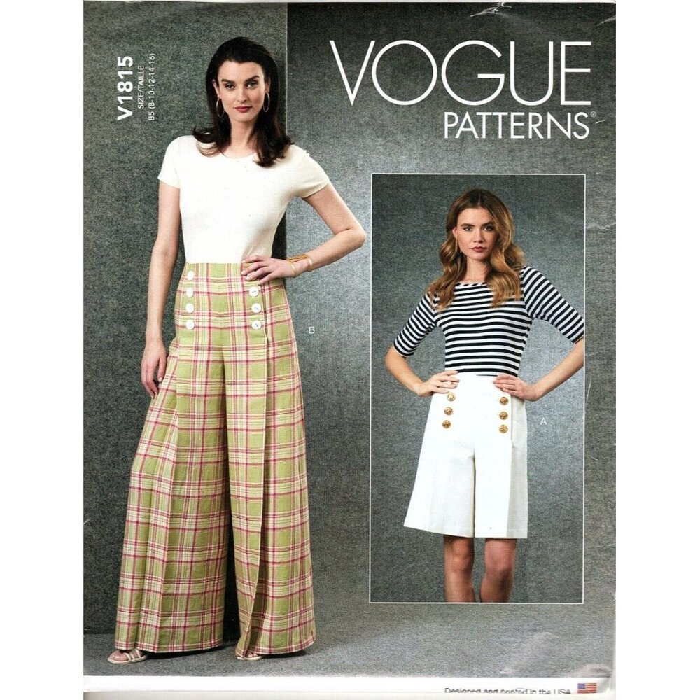 Vogue V1815 Misses 8 to 16 Flared Wide Legged Pants Uncut Sewing Pattern